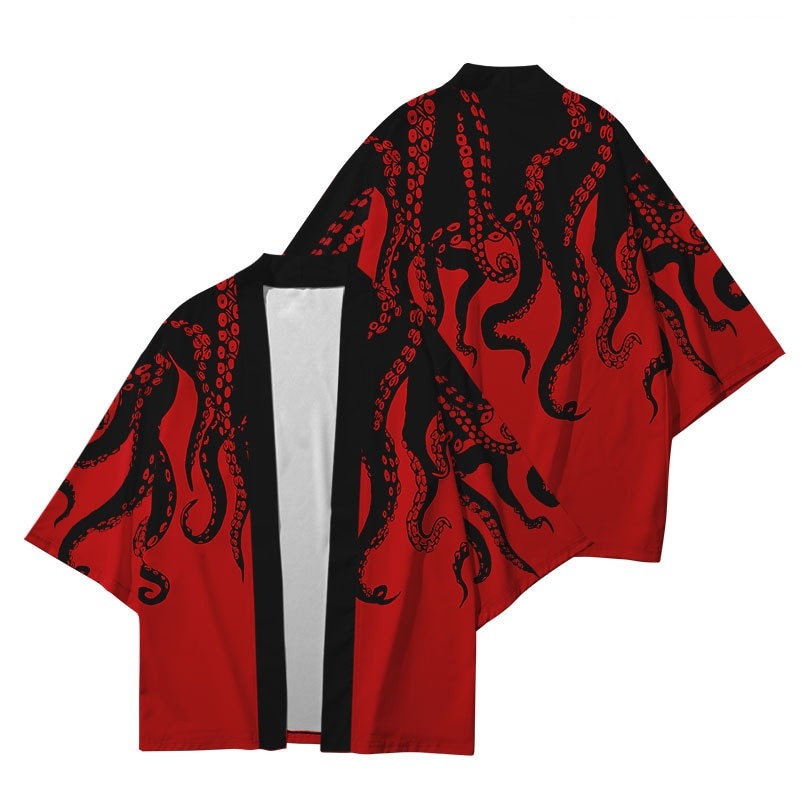 Kimono Japanese Octopus Prints