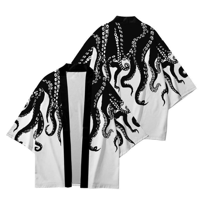 Kimono Japanese Octopus Prints