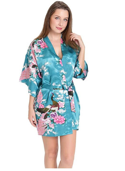 Kimono Short Robe Magnificent Peacock