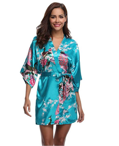 Kimono Short Robe Magnificent Peacock