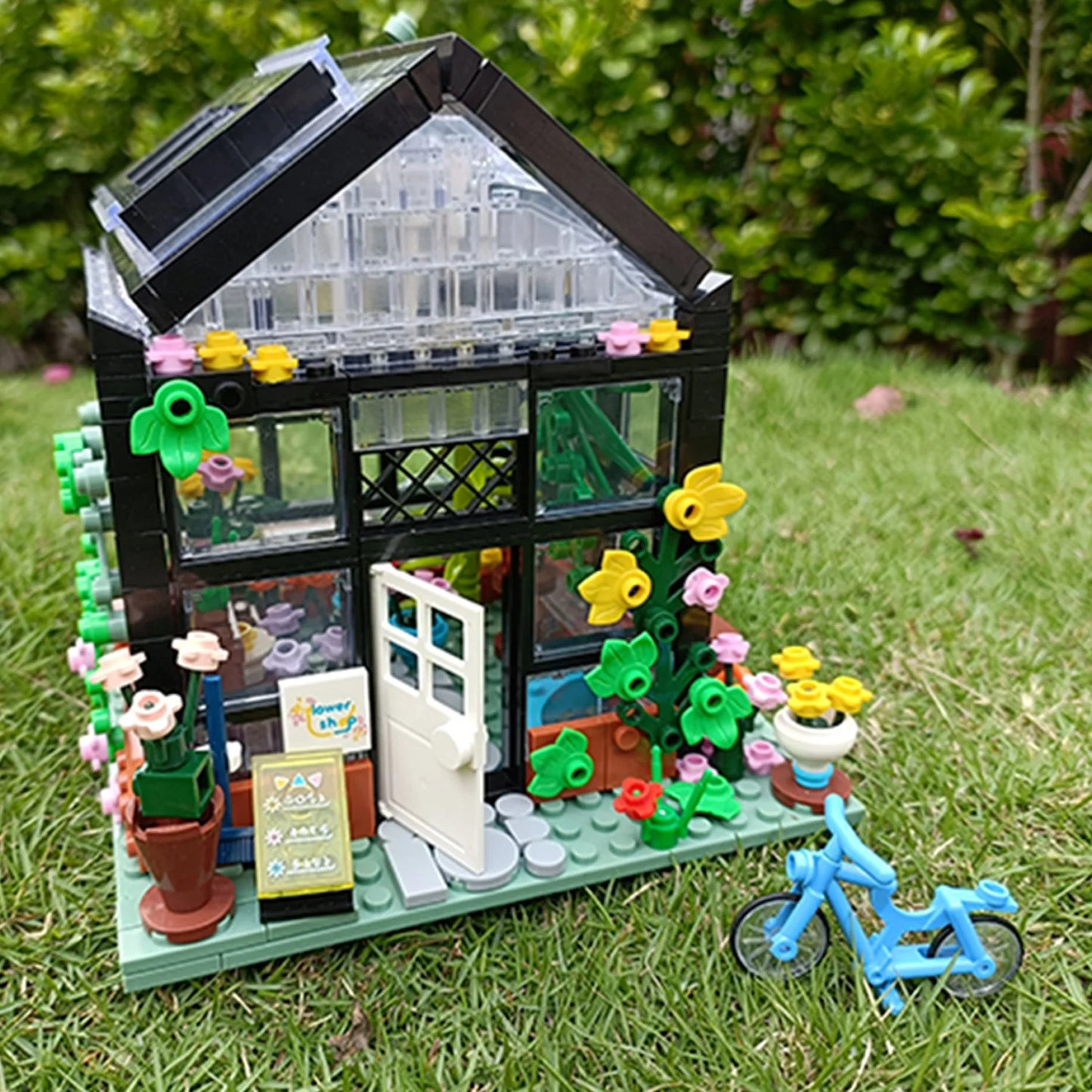 Light up Flower Cafe Shops Building Set Collection