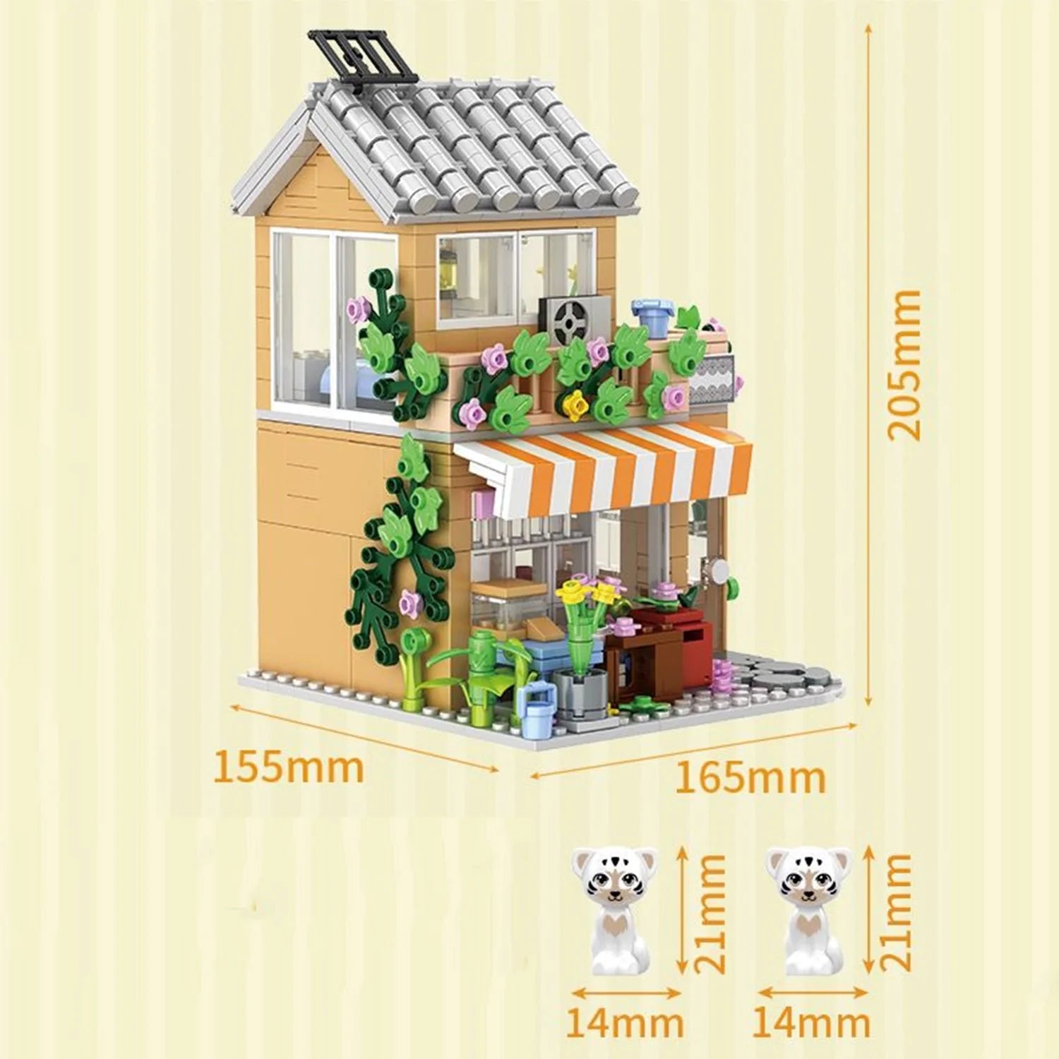 Light up Flower Cafe Shops Building Set Collection