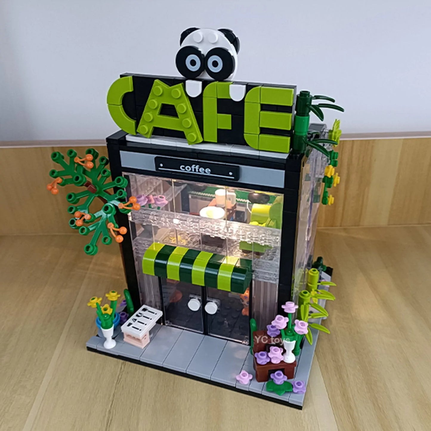 Light up Flower Cafe Shops Building Set Collection