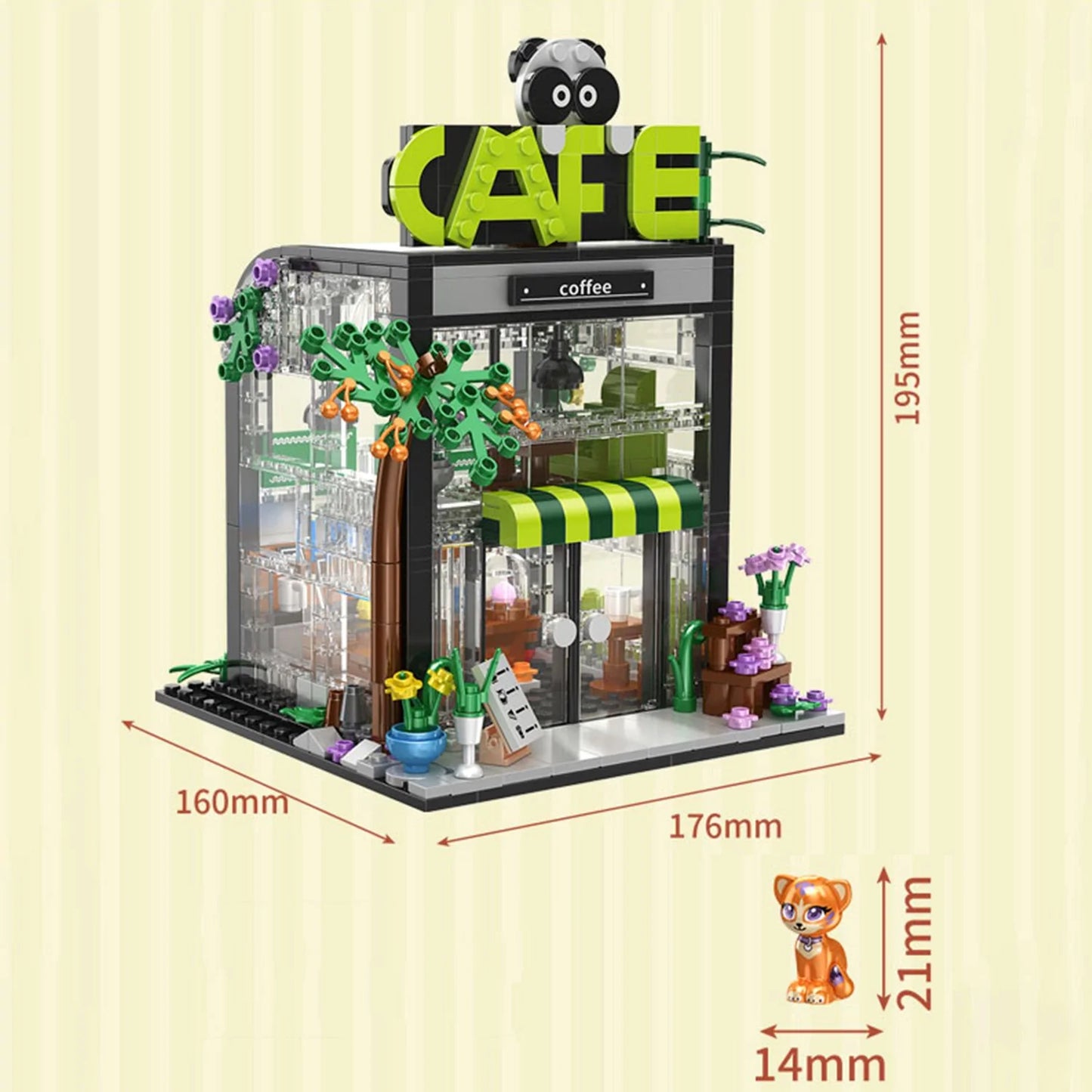 Light up Flower Cafe Shops Building Set Collection