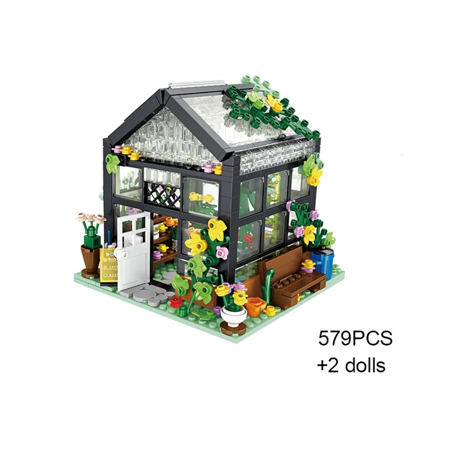 Light up Flower Cafe Shops Building Set Collection