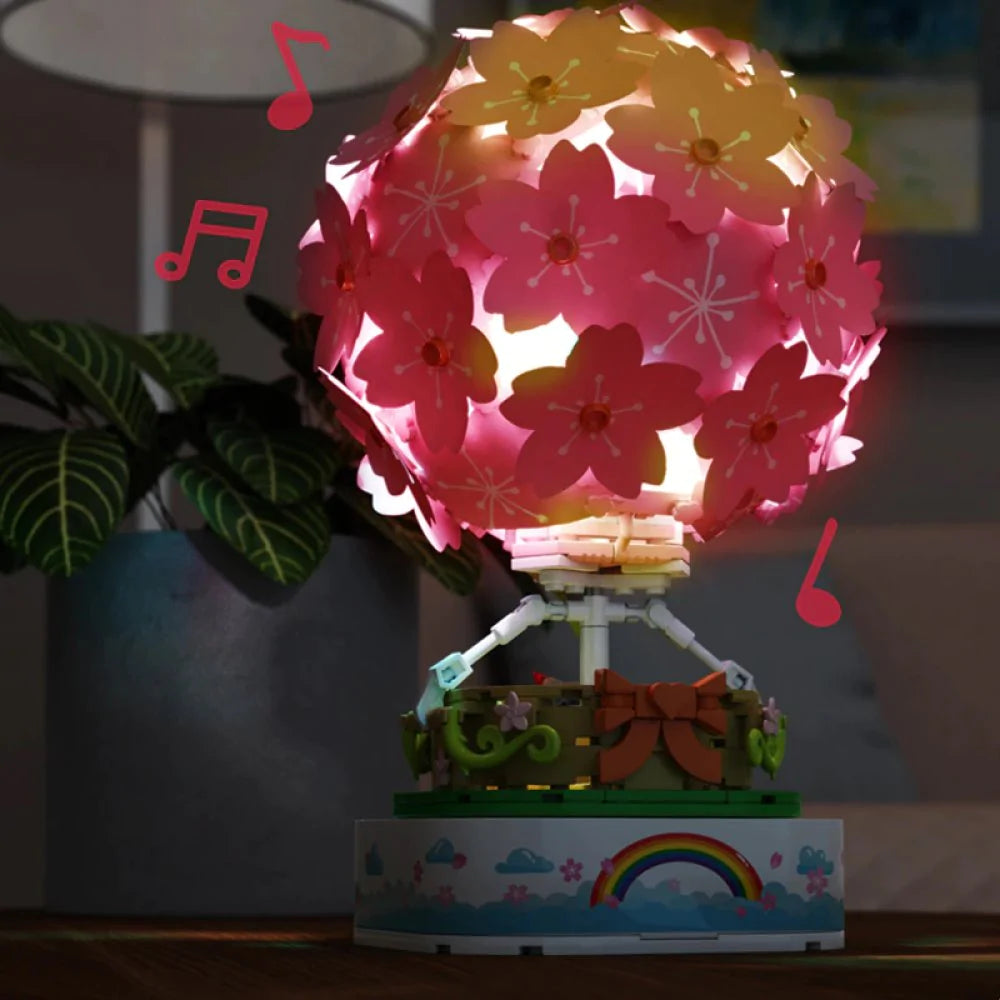 Light up Romantic Japanese Sakura Hot Air Balloon Music Box