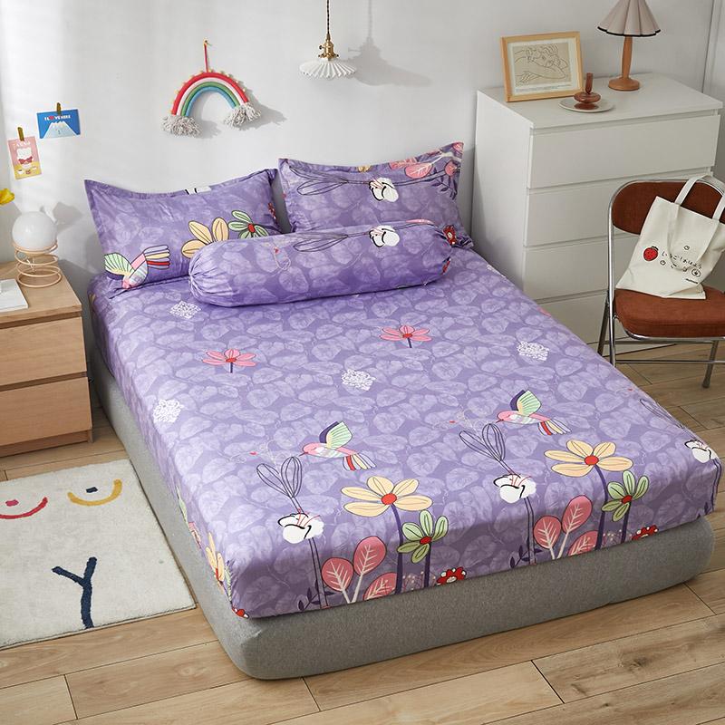 Lilac Purple Floral & Hummingbird Fitted Bedsheets