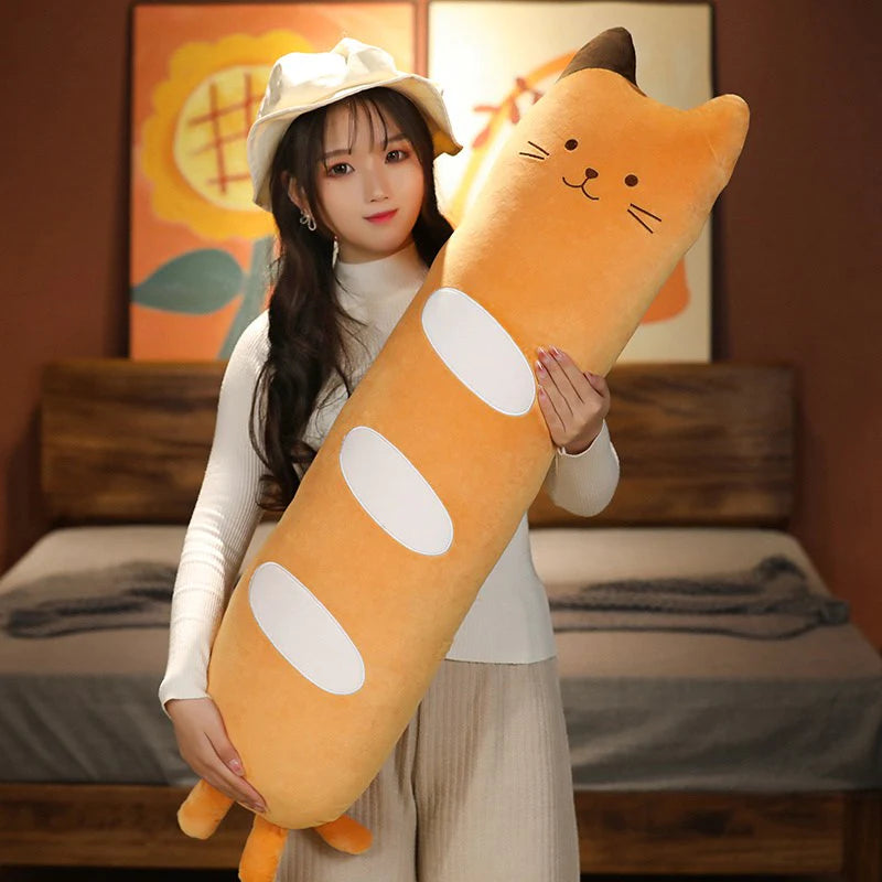 Kawaii Long Baguette Cat Bread Plushie