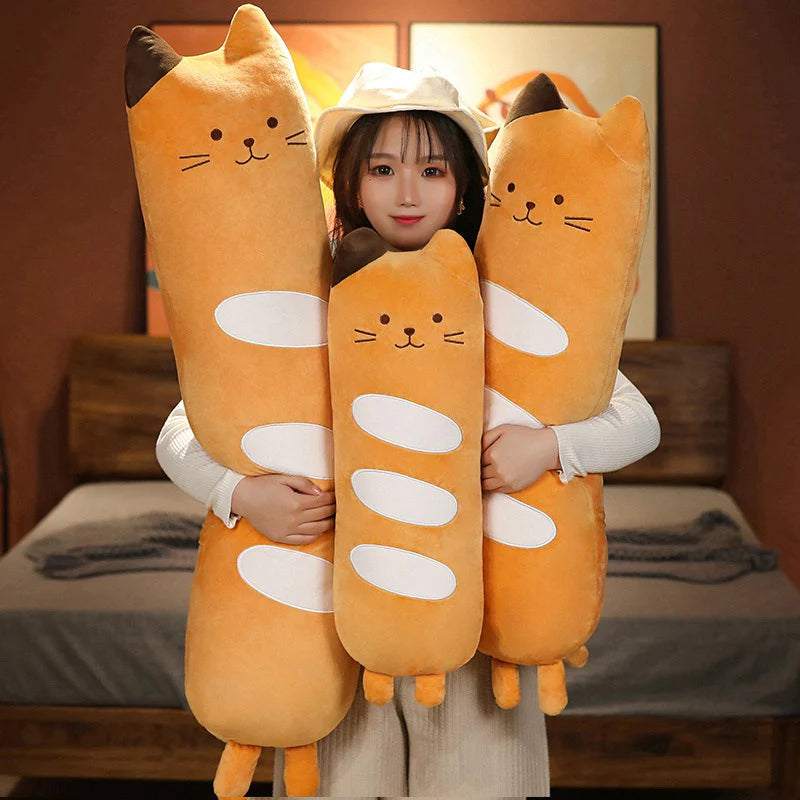 Kawaii Long Baguette Cat Bread Plushie