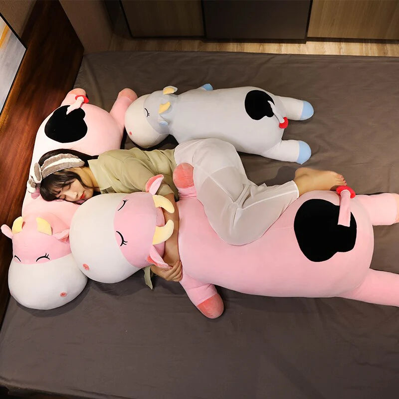 Long Kawaii Chubby Snuggly Cow Plushies Collection