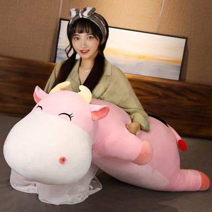 Long Kawaii Chubby Snuggly Cow Plushies Collection
