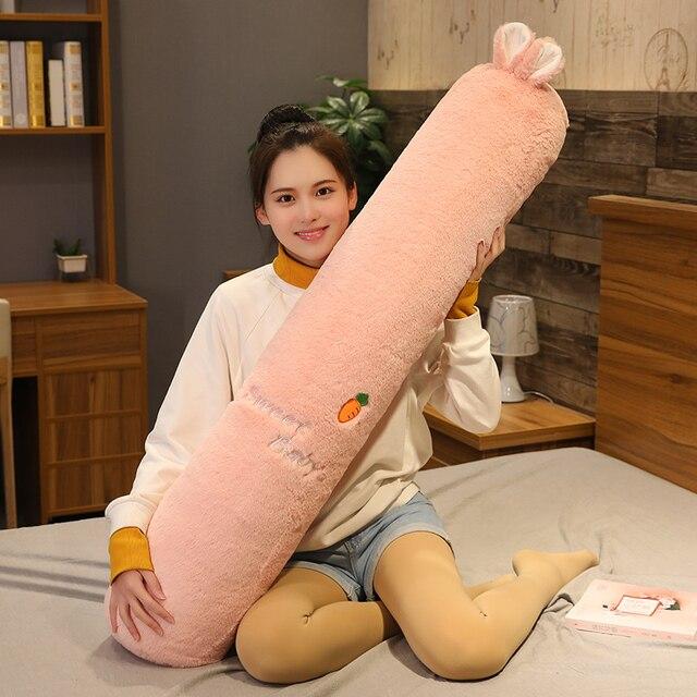 Pink fluffy sale body pillow