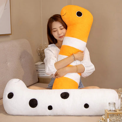 Long Ocean White Kawaii Orange Eel Plushies