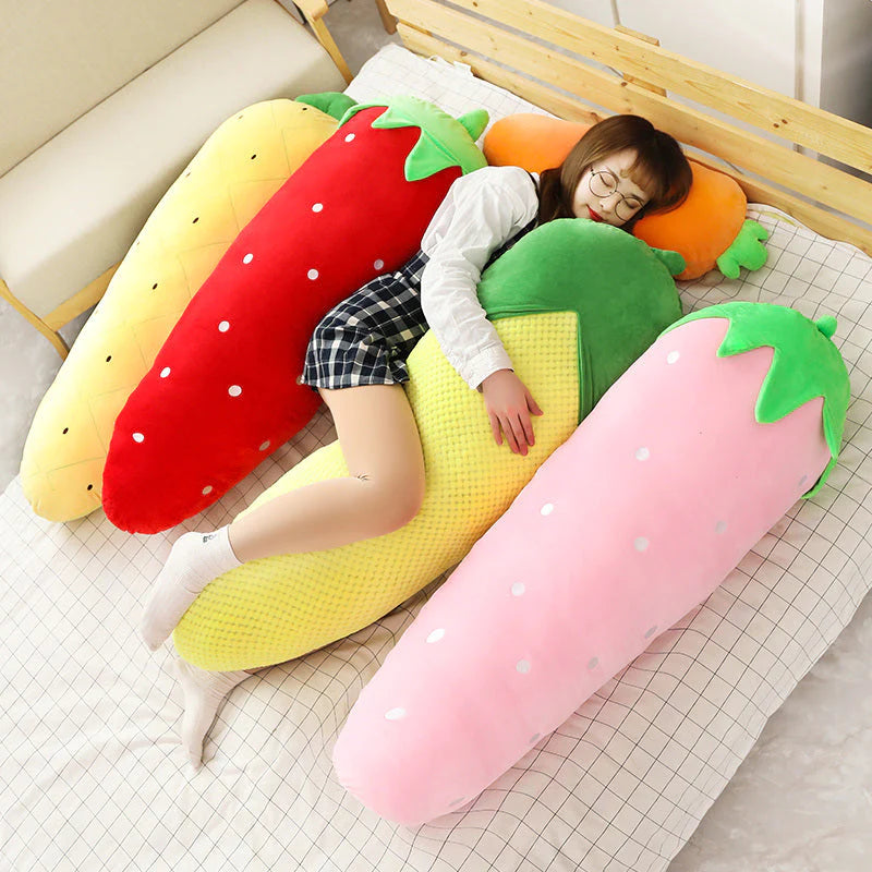 Long Snuggly Kawaii Vegetables Fruits Plushies Collection