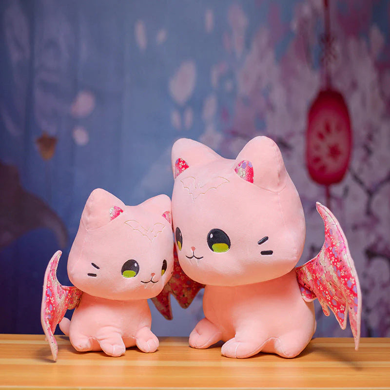 Luna & Solis the Kawaii Sakura Cats with Wings Plushies