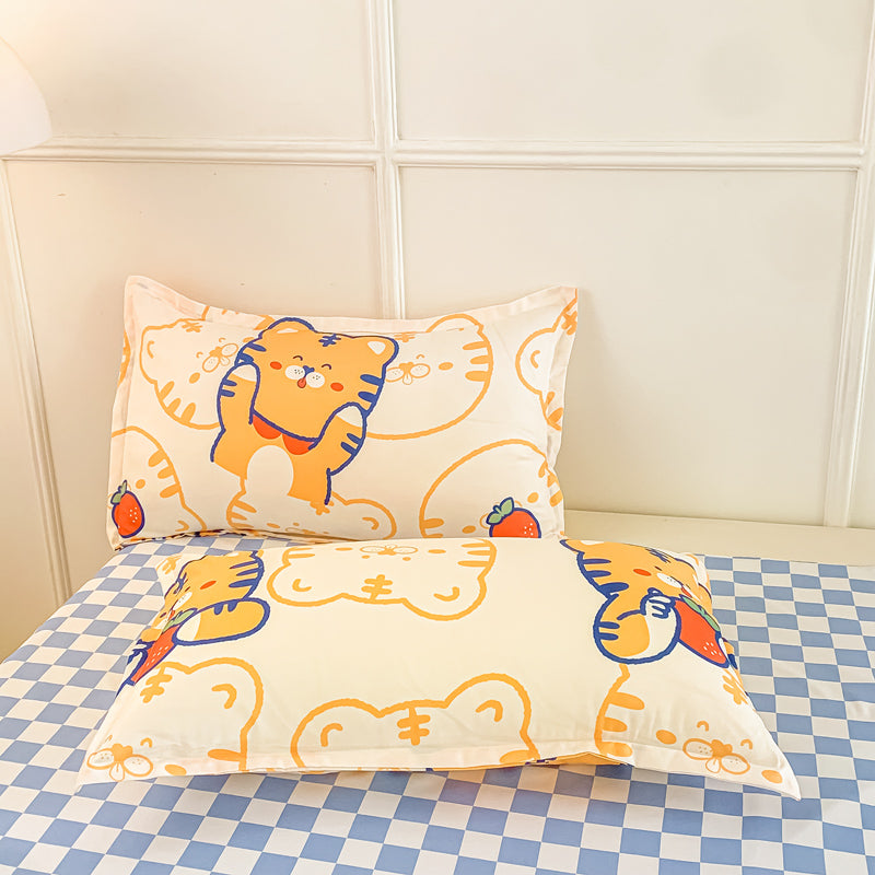 Orange Tiger & Blue Bear Bedding Set
