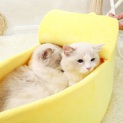 Pastel Banana Cat Dog Pet Bed House