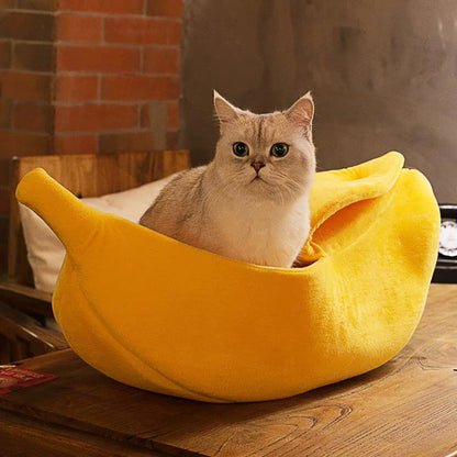 Pastel Banana Cat Dog Pet Bed House