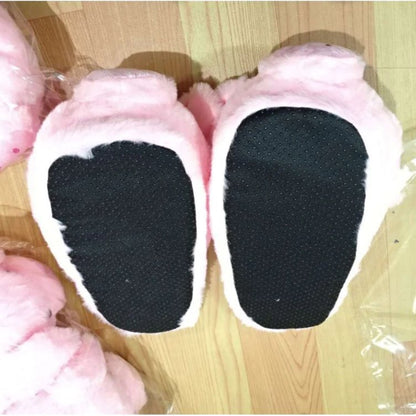Pink Piggy Plush Slippers