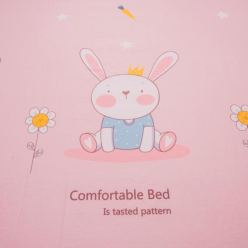 Pink Princess Bunny Fitted Bedsheet
