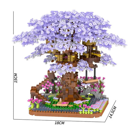 Purple Sakura Tree House Nano Building Set