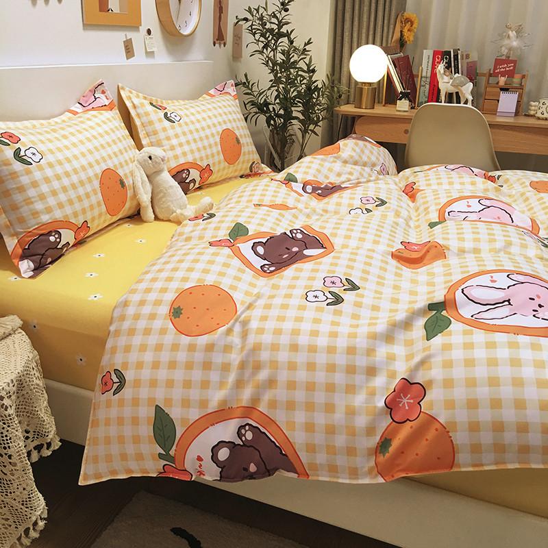 Rabbit and Teddy Bear Print Bedding Set