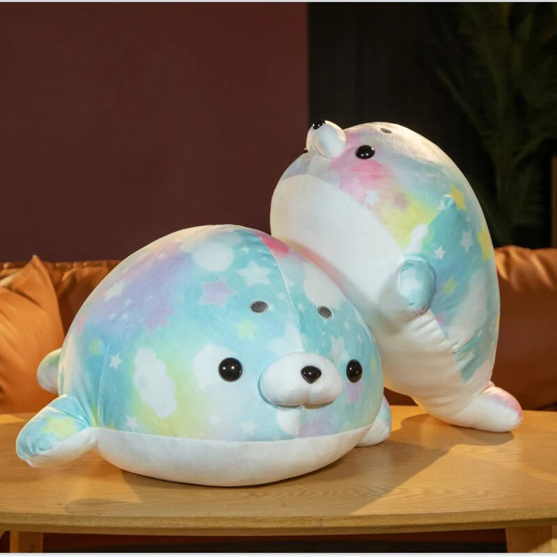 Rainbow Galaxy Kawaii Seal Plushies