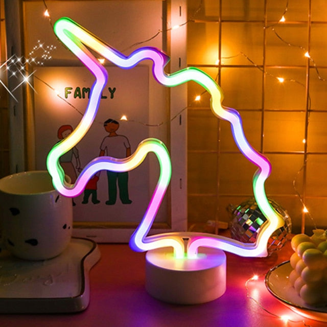 Rainbow Unicorn Cat LED Neon Glow Night Light Collection