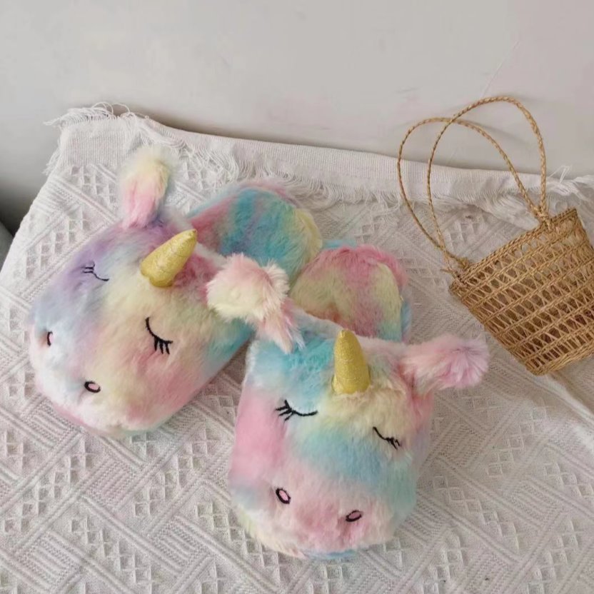 Unicorn deals rainbow slippers