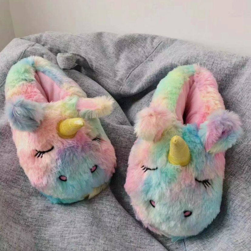 Rainbow 2025 unicorn slippers