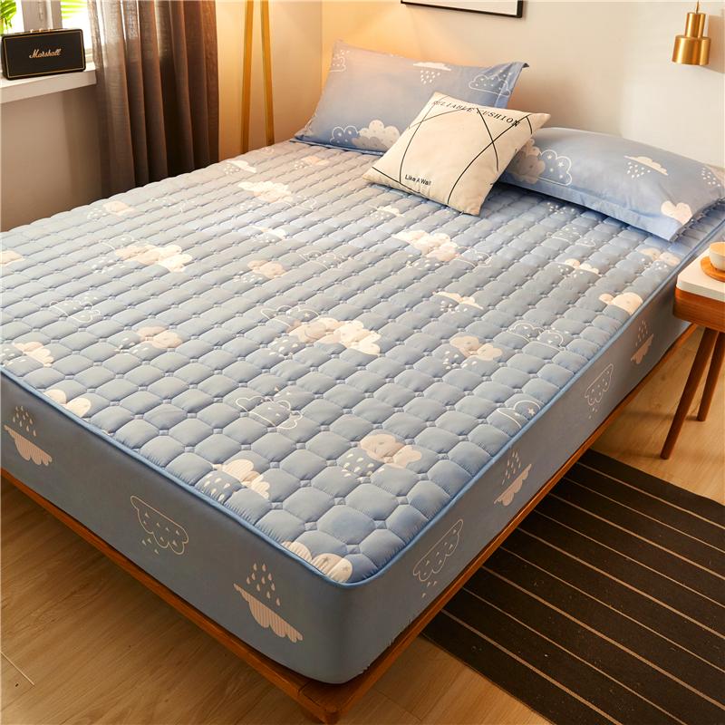 Raining Clouds Quilted Fitted Bedsheet