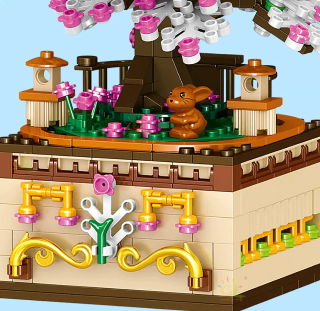 Romantic Japanese Sakura Tree Floating on a Music Box