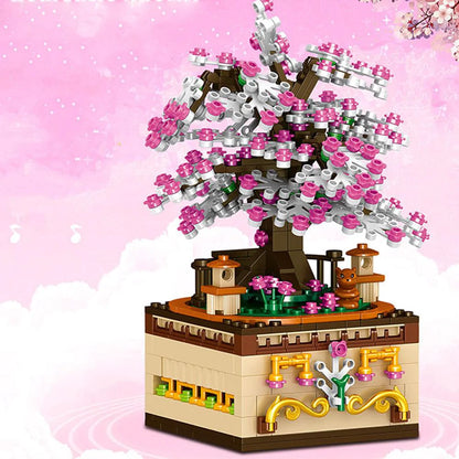 Romantic Japanese Sakura Tree Floating on a Music Box