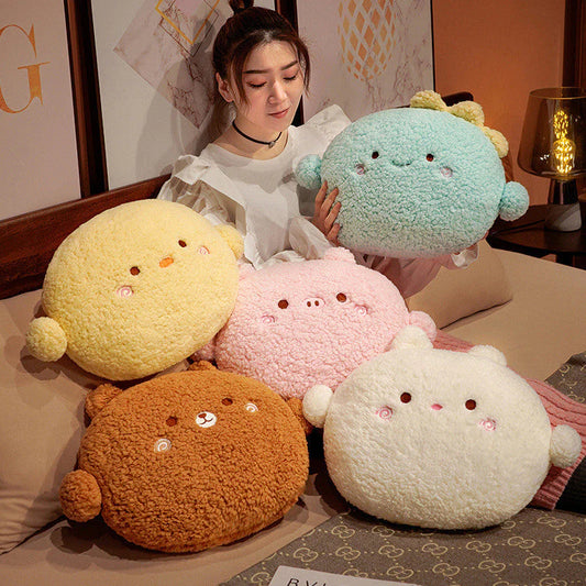 Round Fluffy Kawaii Animal Pillow Plushies Collection