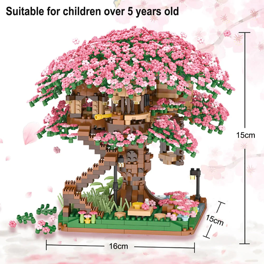 Sakura Cherry Blossom Tree House Nano Building Set