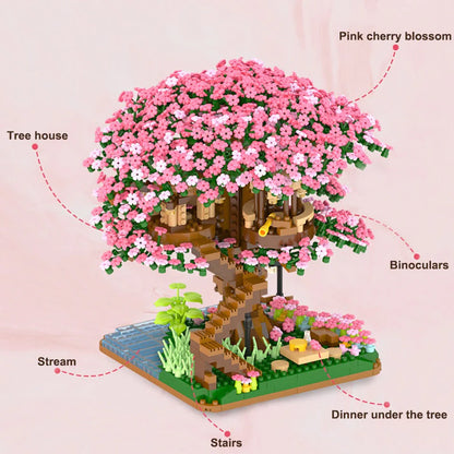 Sakura Cherry Blossom Tree House Nano Building Set
