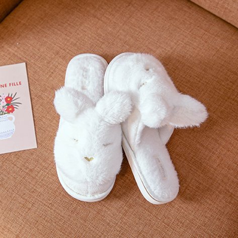 White bunny sales slippers