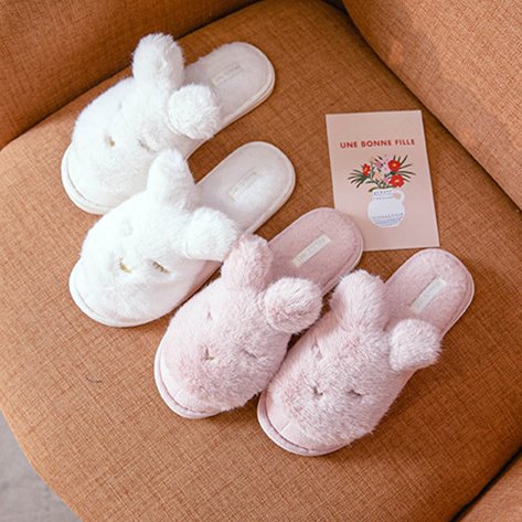 Sleepy Bunny Plush Slippers