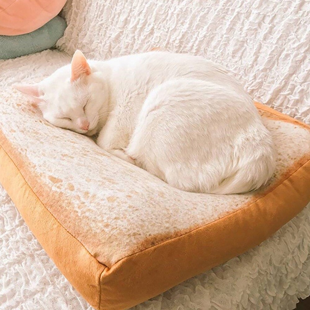 Slice of White Bread Pet Cat Dog Bed