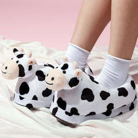 Soft Cow Plush Slippers