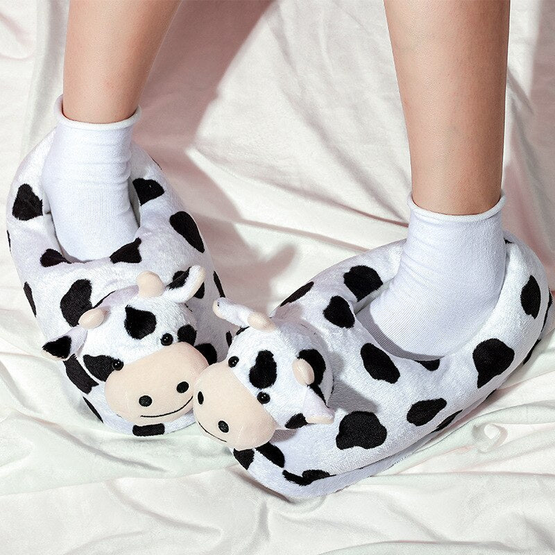 Soft Cow Plush Slippers