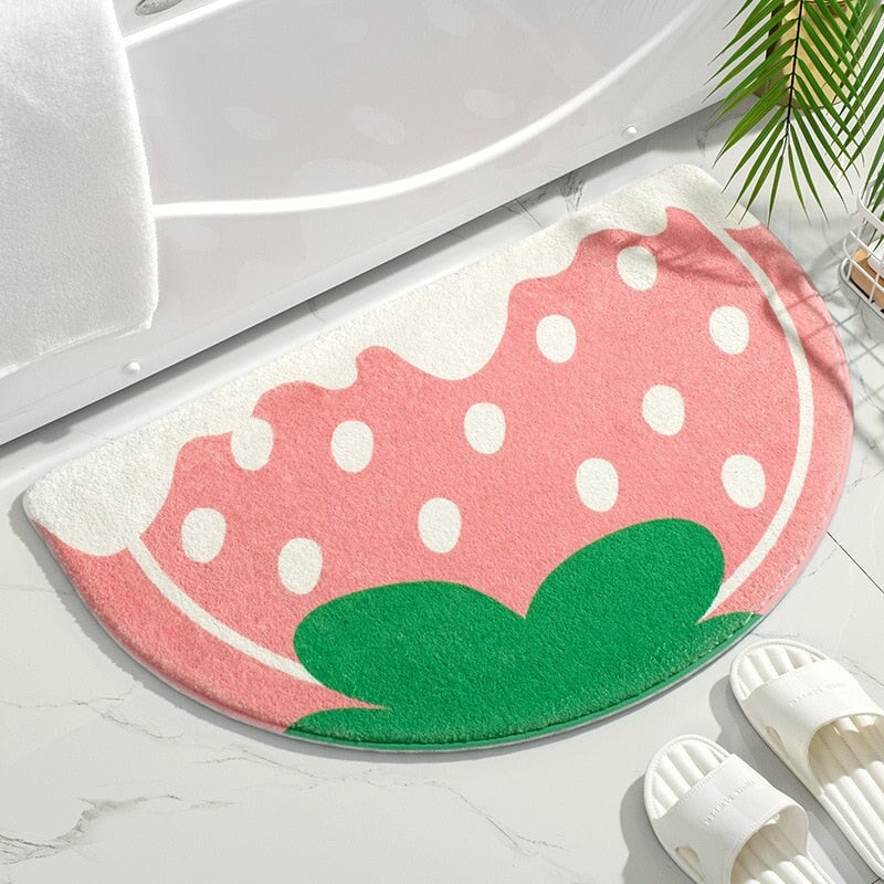 Soft Strawberry Fruit Bathroom Mat | NEW