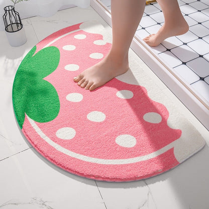 Soft Strawberry Fruit Bathroom Mat | NEW