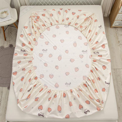 Strawberry Cream Fitted Bedsheet