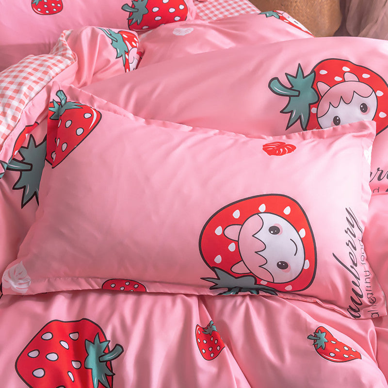 Girls pink 2024 bedding set