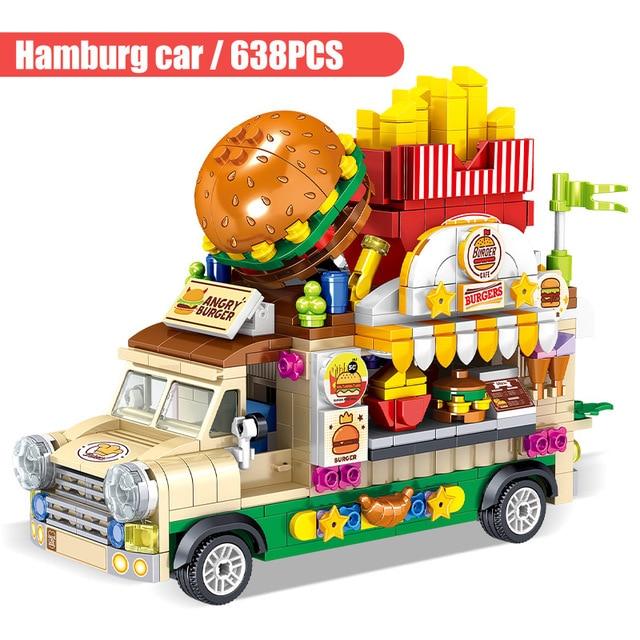 Foodie Micro Building Set Collection Burgers, Desserts, Sushi, and Food Trucks