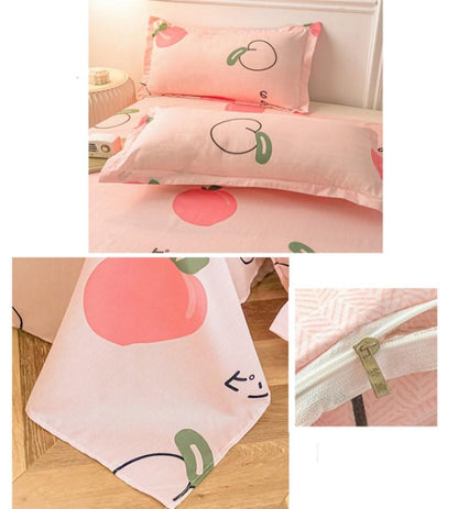 Sweet Japanese Shimizu White Peach Bedding Set