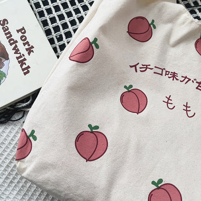 Sweet Peach Canvas Tote Bag