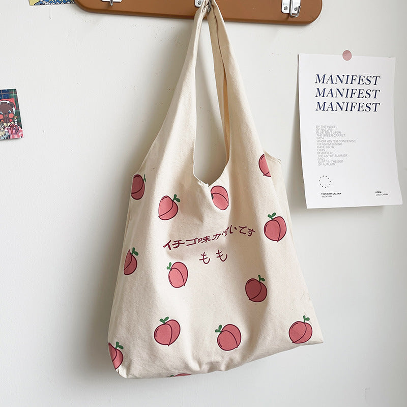Sweet Peach Canvas Tote Bag