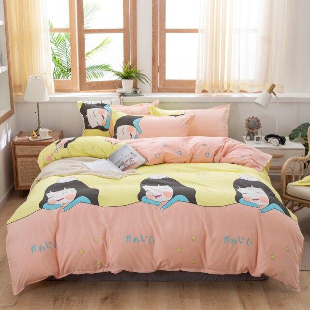 Sweet Strawberry and Cute Peach Print Bedding Set